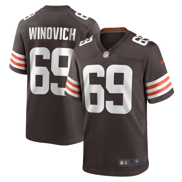 mens nike chase winovich brown cleveland browns game jersey